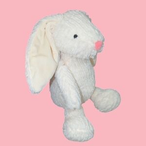Jo Ann Plush White Bunny Baby Stuffed Toy Plush Cream Soft Weighted Floppy Ears